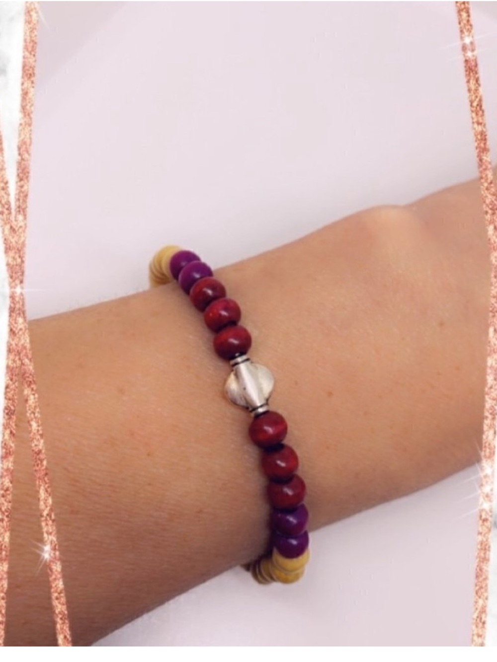 Sustainable Wood and Silver Symmetry Bracelet